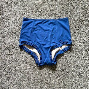 Kortni Jeane High Waisted All Ruffled Up Bottoms Blue